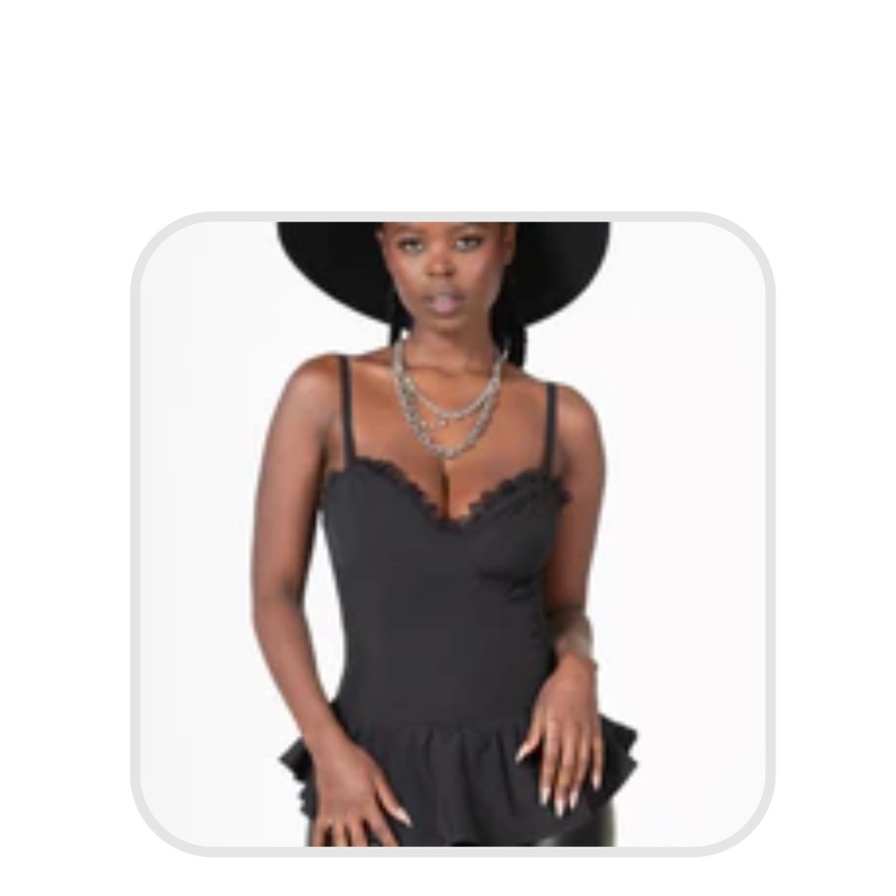Killstar Black Ruffled Peplum Cami